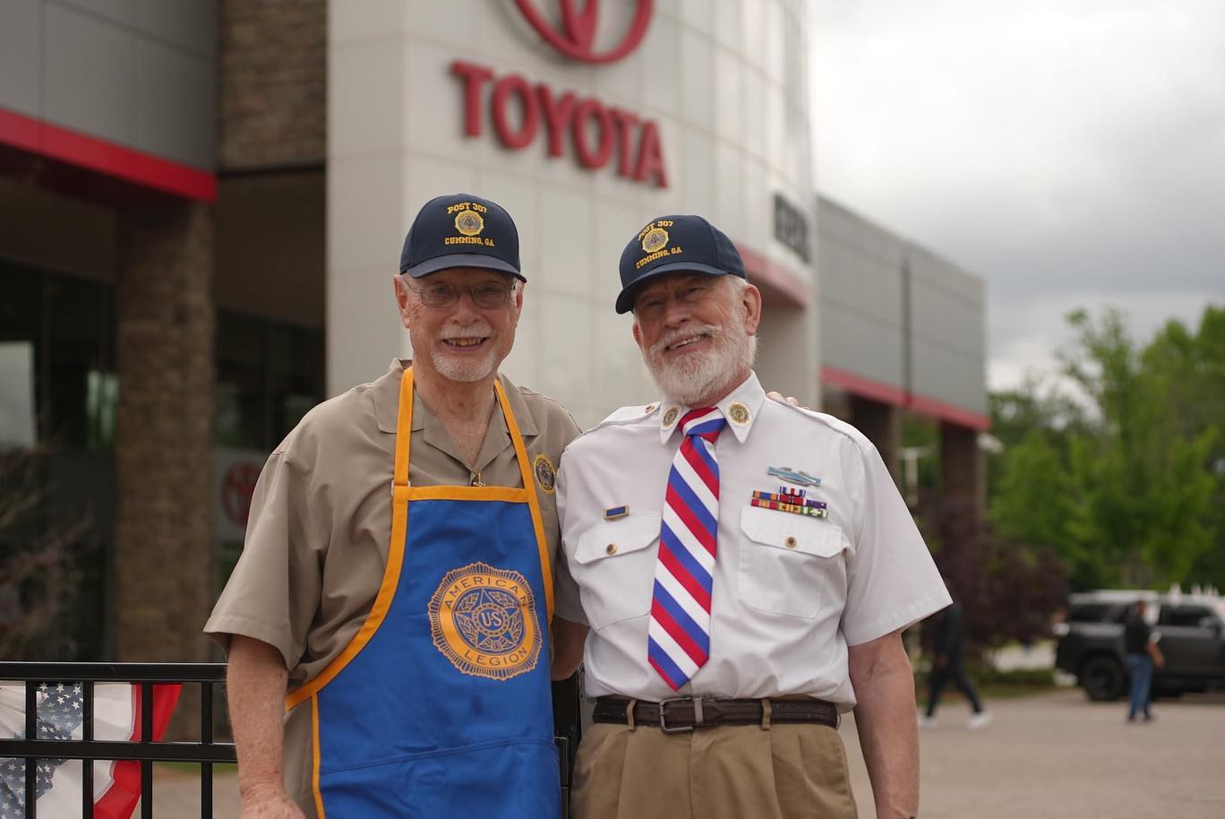 American Legion Post 307 veterans in front of Beaver Toyota of Cumming